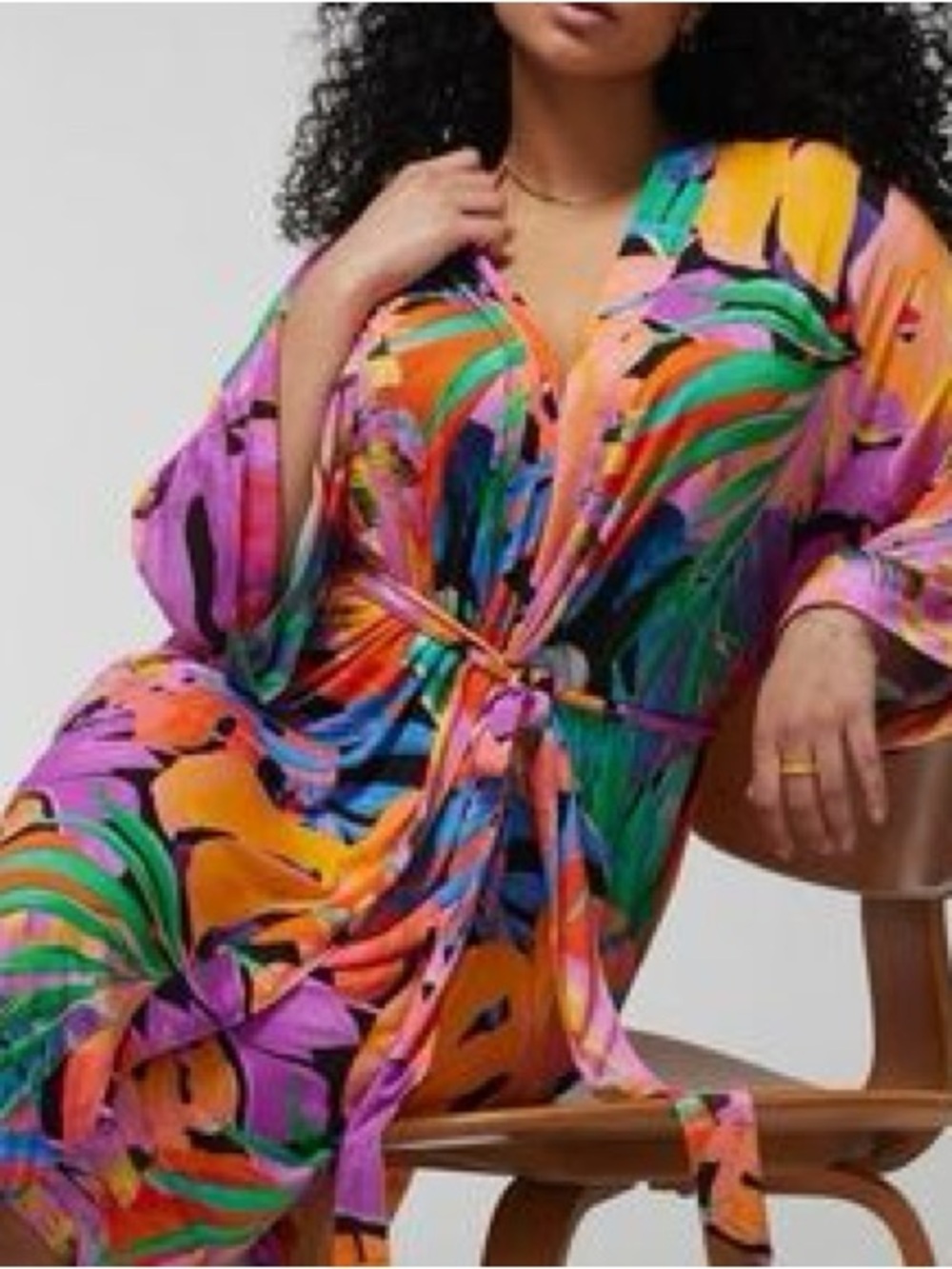 Soma Tropical Cool Night Kimono Robe Wrap Dress 🌺 - Picture 11 of 12